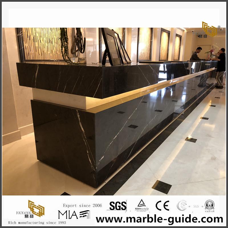Slabiau Marble Pietra Gray ar gyfer Gwesty'r Countertops 1
