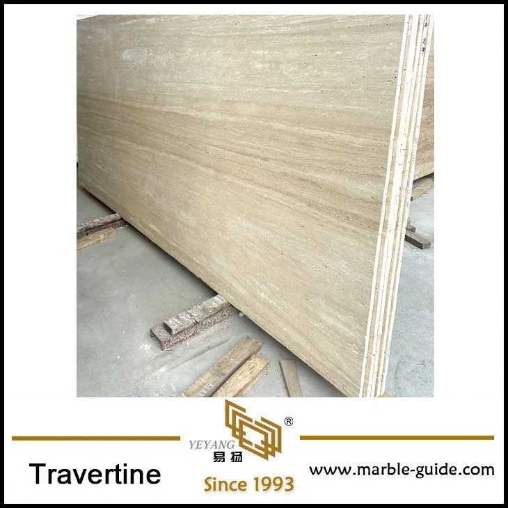 Classic Travertino Romano Chiaro Slabs factory