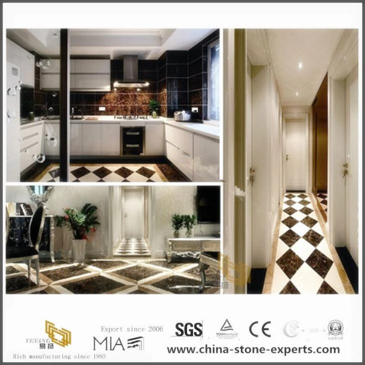 Beautiful emperador Dark Brown Teil Stone Marble ar gyfer Dylunio Llawr