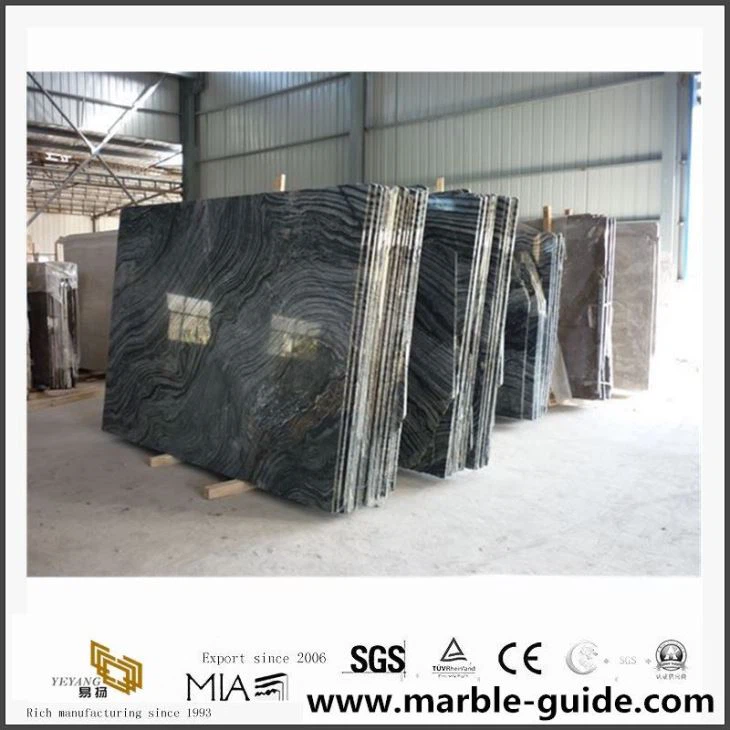 Slab marmor pren hynafol du ar gyfer teils llawr/ prosiectau yn dylunio