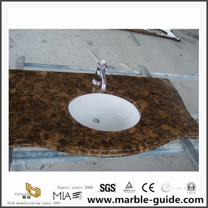 Topiau Vanity Countertops Ystafell Ymolchi Emperador Gyda Chost Disgownt
