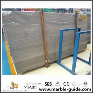 Slabiau marmor pren llwyd caboledig newydd ar gyfer depo teils lloriau ystafell ymolchi gwestai