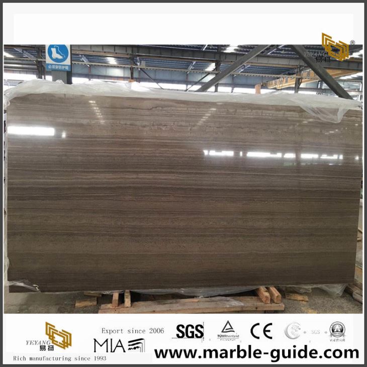 Polished Coffee Wood Marble Slab For Sale