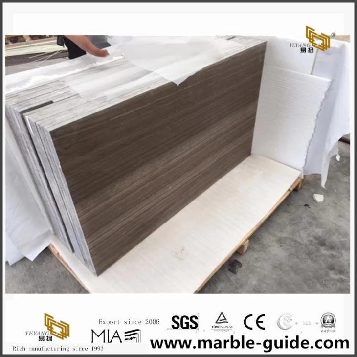 Polished Coffee Wood Marble Slab For Sale