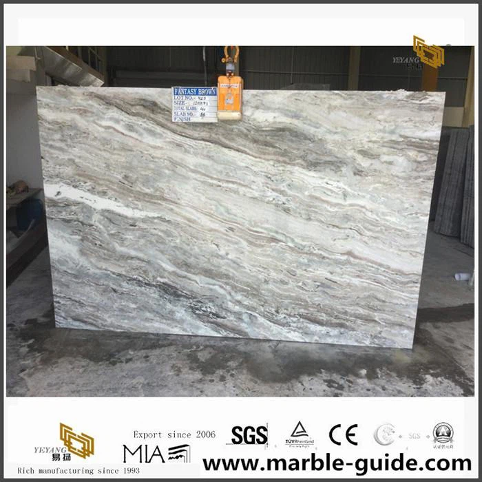 Cyflenwad slab marmor brown ffantasi caboledig