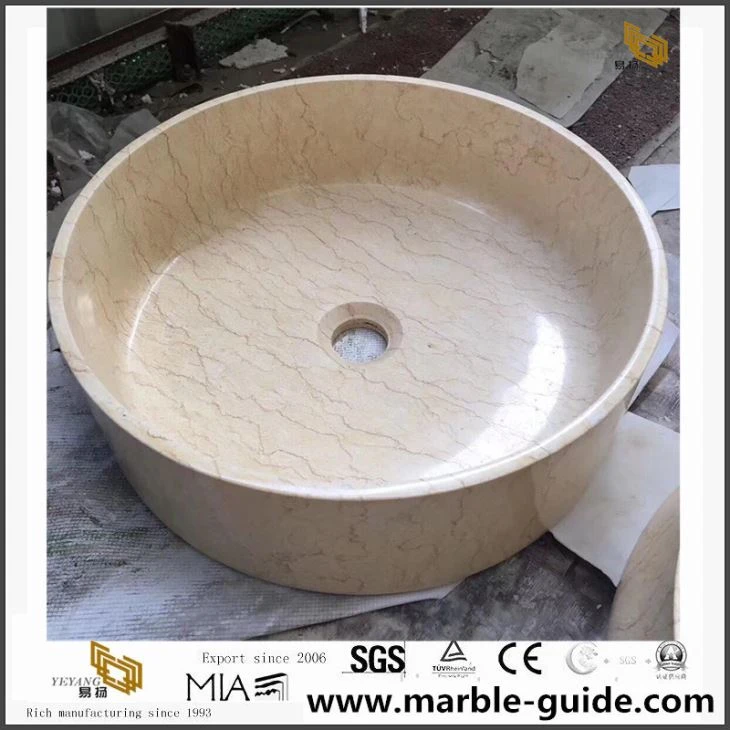 Sunny Yellow Marble Wash Basin