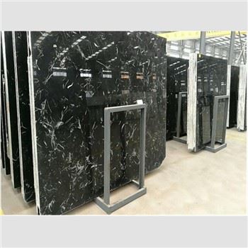 Slabiau Marmor Blodau Iâ Du Ar Gyfer Llawr Interio