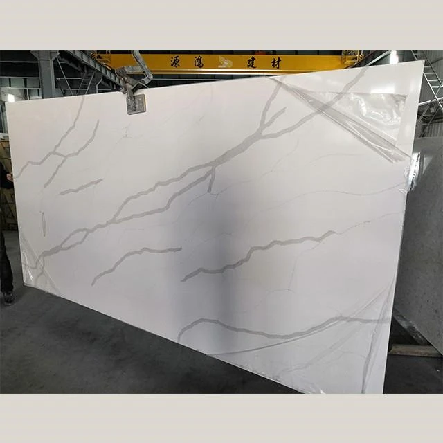 White Quartz Calacatta Stone Slabs Countertop For Kitchen Outlet