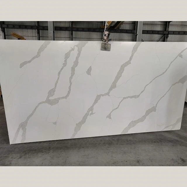 White Quartz Calacatta Stone Slabs Countertop For Kitchen Outlet