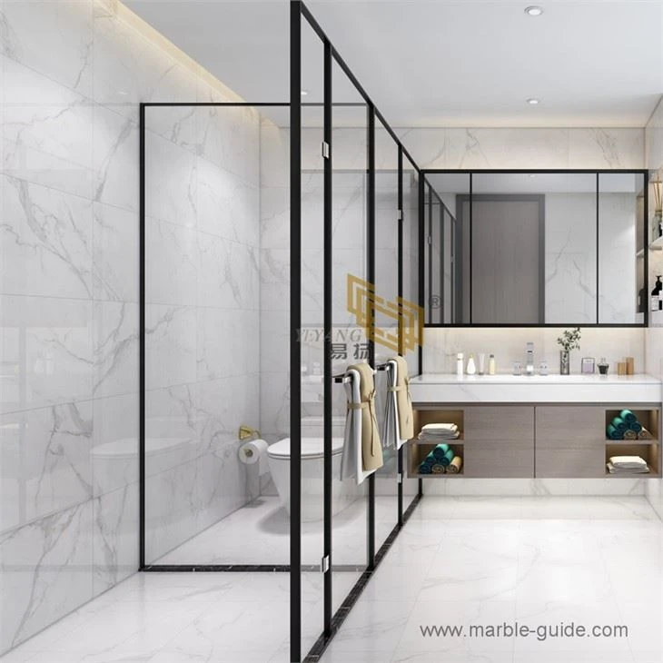 Carrara Marble Look Artificial Sintered Stone Countertop Design